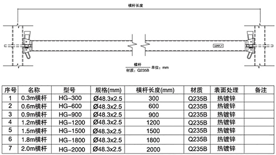 水平橫桿